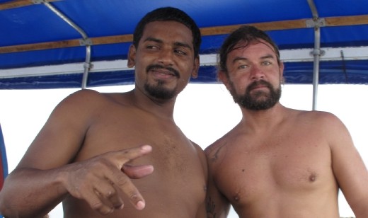 Diving instructors in the Galapagos