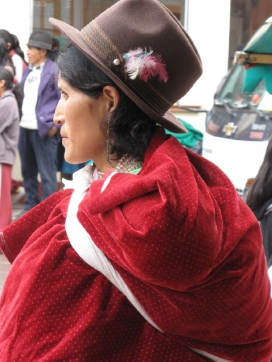 Woman with baby on her back