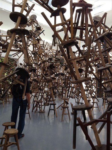 Levitating stools: Venice Biennale