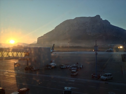 Sunrise at Palermo airport.