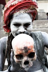 Becoming an individual- Aghori Baba, the name used to describe the holy man which eats the remaining flesh and bones after the cremation ceremonies on the Ganges, he waited near my hotel each day to say a few prayers to me and put ash on my forehead.: by varanasi, Views[2292]