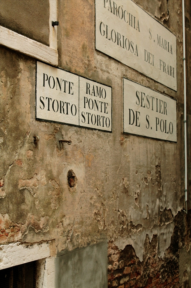 Venice, one of the most touristic and loved city in the word. Thousands  of picture are taken there from Piazza San Marco to Canal Grande and along the canals and the “calle”. For me is quite a familiar place, only few hours from my city and so I have the chance to be there quite often. I prefer to take pictures of small details and colours that still make this city unique every time I visit it. 

1.going around, reading the name of churches, bridges and “sestrieri” (the venetian neighbourhood) to orient ourselves  