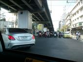 Motorbike mania in traffic in northeast Bangkok: by veganliesa, Views[267]