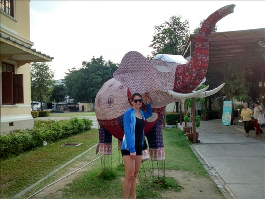 Adorable fabric elephant outside Museum of Siam