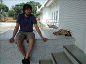Joe with doggie outside museum: by veganliesa, Views[256]