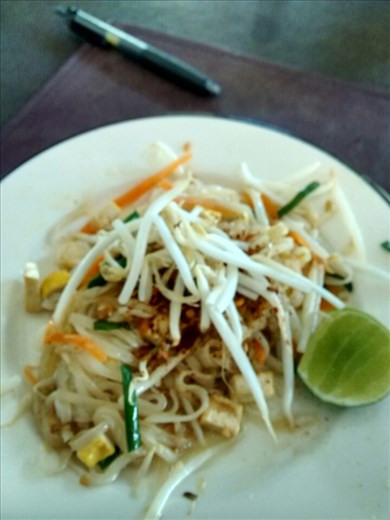Pad thai - I made it! Guess what? Thai people never eat this and you will never find it on any menu here (except tourist restaurants and cooking schools catering to tourists!) I still find it quite tasty :)