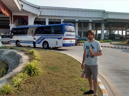 Our bus, behind Joe - 17 hours in that thing!