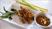 Indonesian Vegan Satay with Peanut Sauce using a smaller TVP.  : by vegiterra, Views[895]