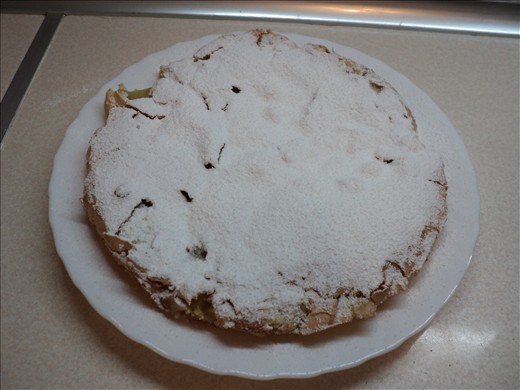 Sprinkled with powdered sugar 