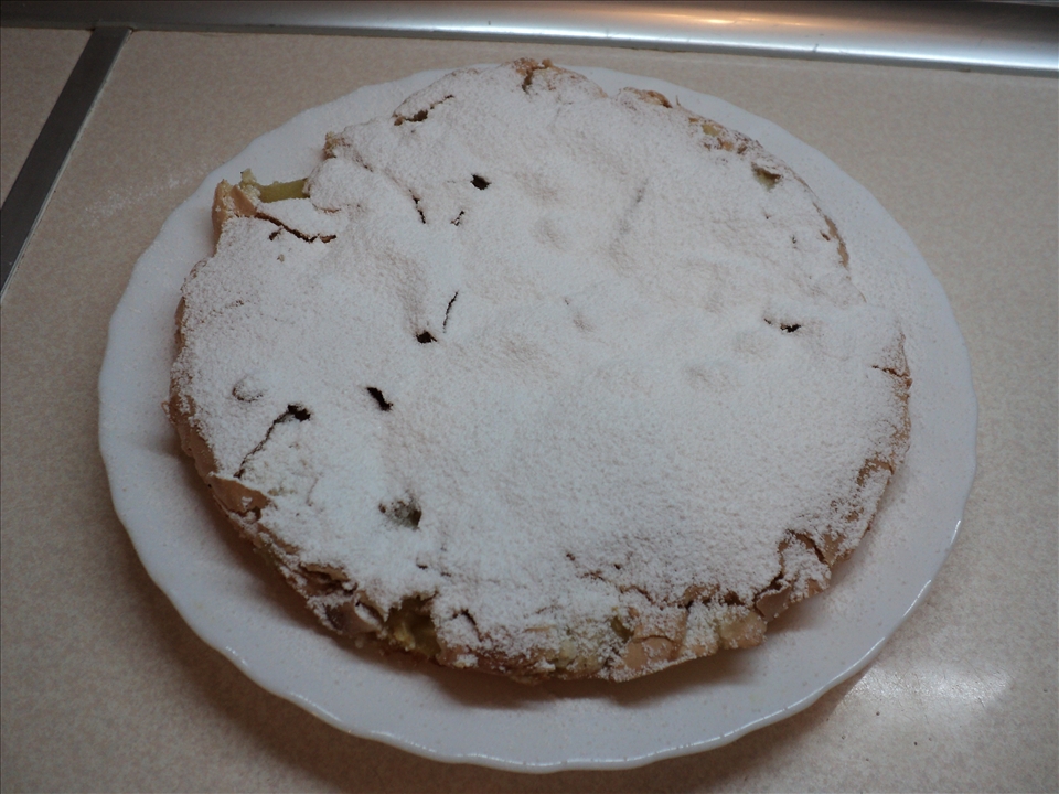 Sprinkled with powdered sugar 