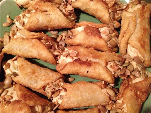 Pumpkin cannolis (with toasted pepitas) are a great variation for the holidays.