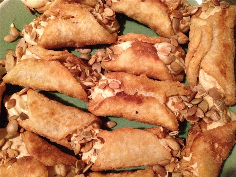 Pumpkin cannolis (with toasted pepitas) are a great variation for the holidays.