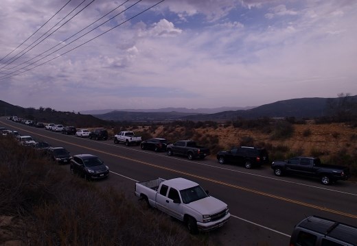 The parking for the surf spot at 6am