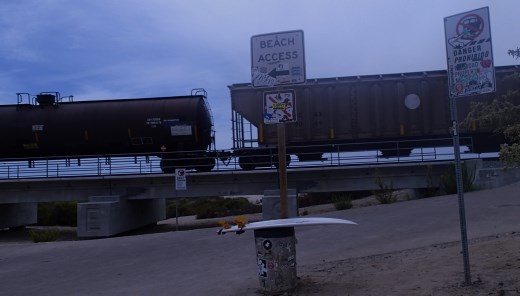 Train passing over the Trestle on my way down to the surf
