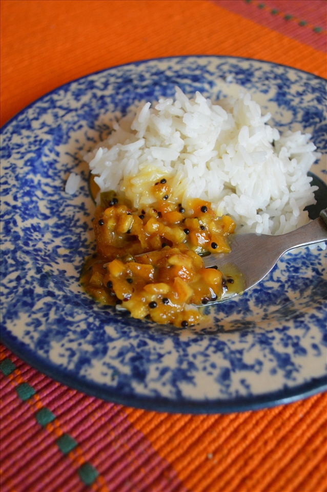 Orange peel kozhambu and rice