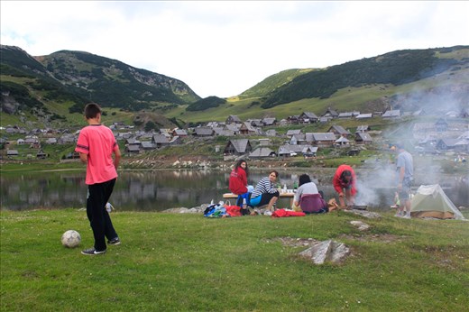 Families with kids, young couples, older people and hikers are bringing necessary equipment from home to make barbecue or just to play on the grass.
