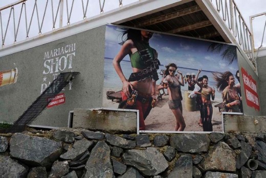 Some signs were showing that people in this abandoned place were probably having fun. The bars were there with all equipment inside. Advertisings were offering a Mariachi shot. And all that was a bit contrasting with the mood of the surrounding.  It looked like people left unexpectedly this place with no fear that they will not come back.