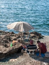 Cubans on the rocky beach by the Malecon in Havana, Cuba: by vincentdemers, Views[500]
