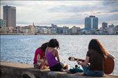 Teenage cubans playing music on the Malecon in Havana, Cuba: by vincentdemers, Views[516]