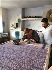 Me, concentrating very hard on not stuffing up our printed elephant.: by violet, Views[262]