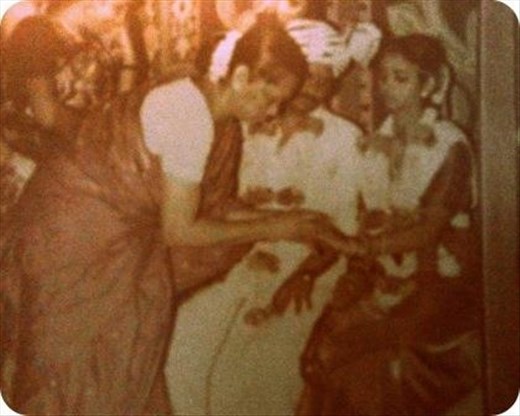 Amma with mom and dad at their wedding