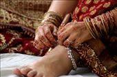 The bride wears silver anklets also called as The bride wears silver anklets also called as