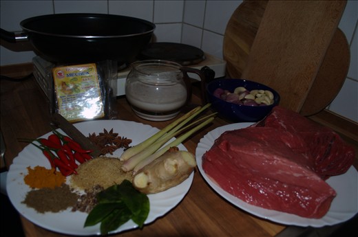 Ingredients prepared for cooking