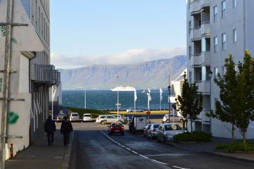 North view of main shopping street.