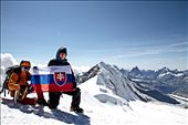 Finally reward! On the peak with national flag. You can see Matternhorn - Cervino in the back right side of the photo.: by vojtikk, Views[351]