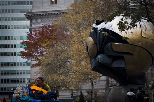 Survivors, the statue sat in the foyer of the world trade centre.