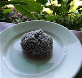 Mondey Balls - black bean paste with cacao powder rolled in coconut: by walt, Views[409]