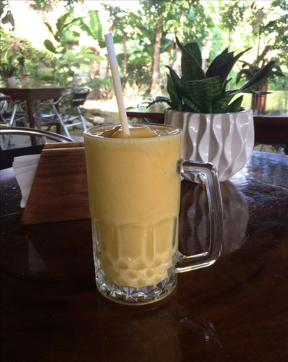 Mango, pineapple, pasionfruit smoothie