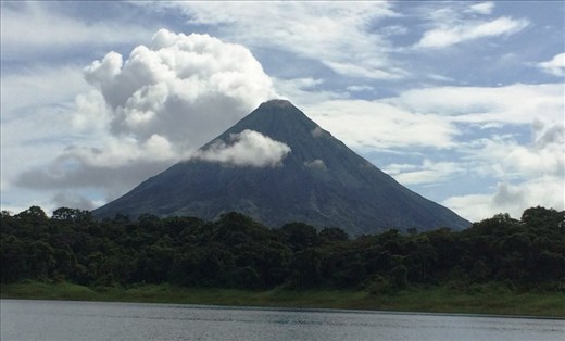 Steam coming from volcano