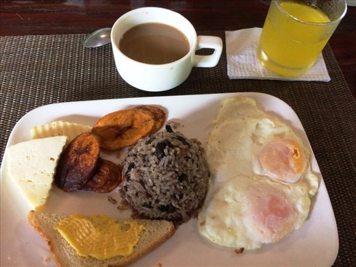 My last typical breakfast of rice and beans.