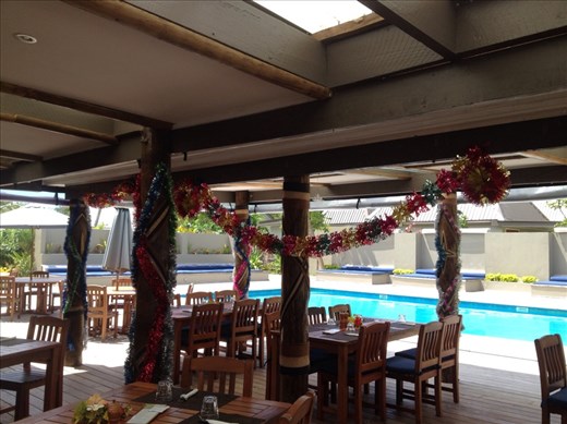 Christmas deccies by the pool