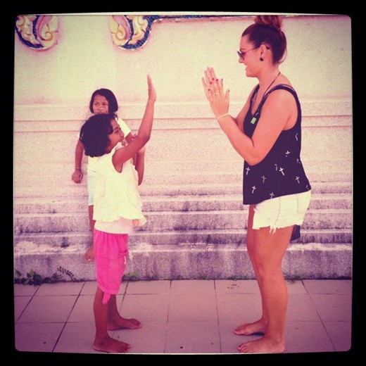 Playing with the locals, Koh Samui