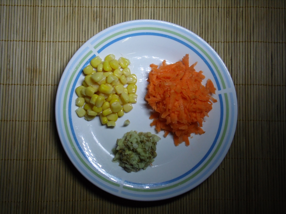 corn, carrot, ginger