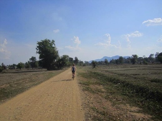 The old fashioned way - by bicycle to the waterfalls in Dondet. One of the 4,000 islands in southern Laos 