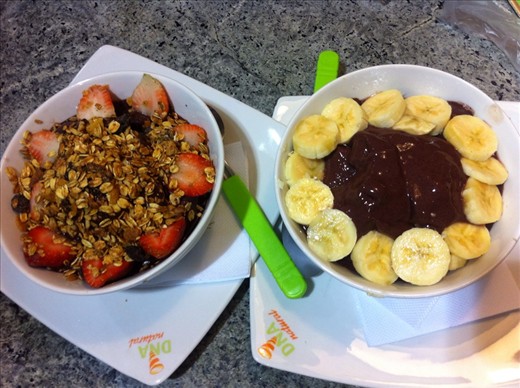 ACAI - an Amazonian berry that is eaten all over brazil with fruit, granola and honey. The most delicious thing I have ever had the liberty to taste.