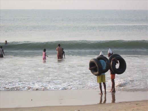 Buoyed up Beach Boys: Nulia, the cheerful local lifeguards,  with life-saving ru