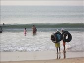 Buoyed up Beach Boys: Nulia, the cheerful local lifeguards,  with life-saving ru: by wanderwonder, Views[640]