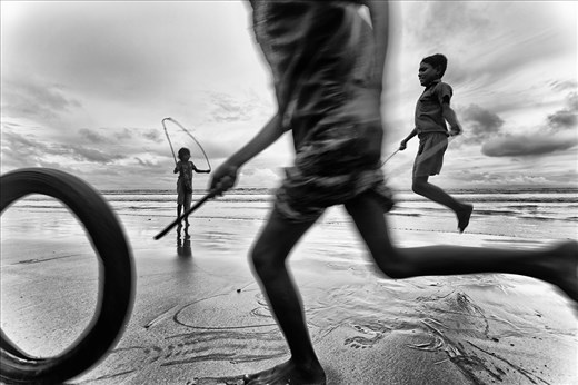 Children were playing around the beach area.