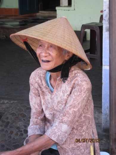 Lovely old dear with black teeth