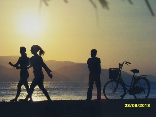 Sunrise at beach NhaTrang