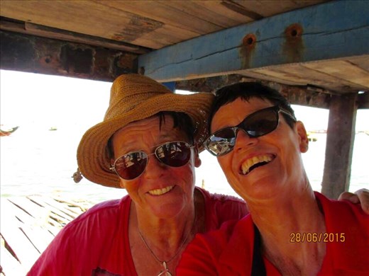 Monika and Wendy on the ferry crossing 