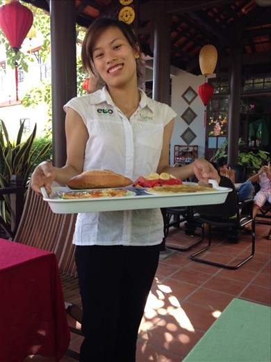 The lovely Huynh serving us breakfast