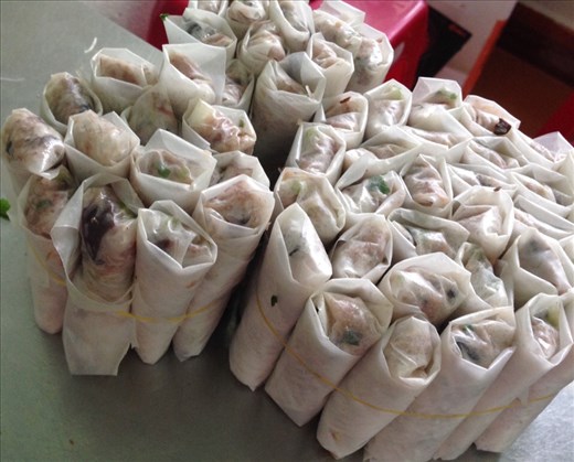 Spring rolls that Vang and I made. 