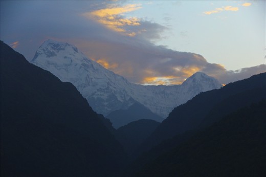 Sense of wonder after a long day of trekking the Annapurna circuit  