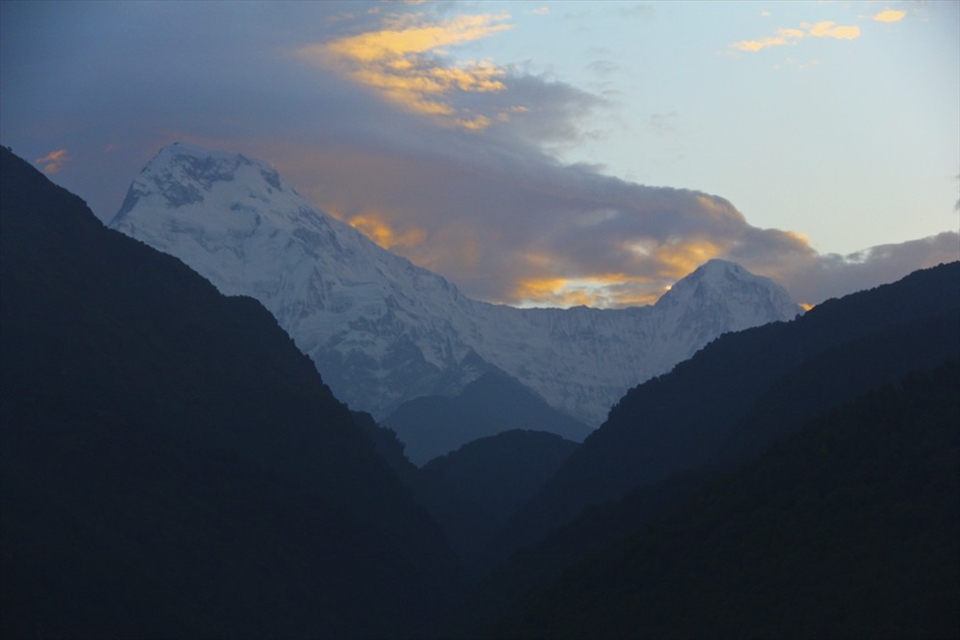 Sense of wonder after a long day of trekking the Annapurna circuit  