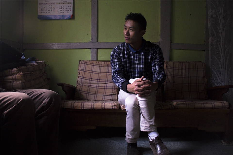 Concierge of my hotel, but tour guild to me. Avito sitting in his Aunt's house waiting for tea.